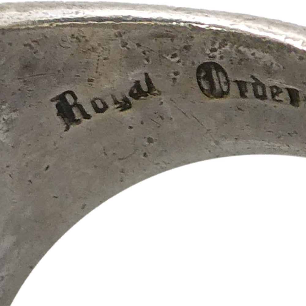 ROYAL ORDER ロイヤルオーダー ダブルハートモチーフ ストーン リング シルバー系 クリア系 11号【中古】