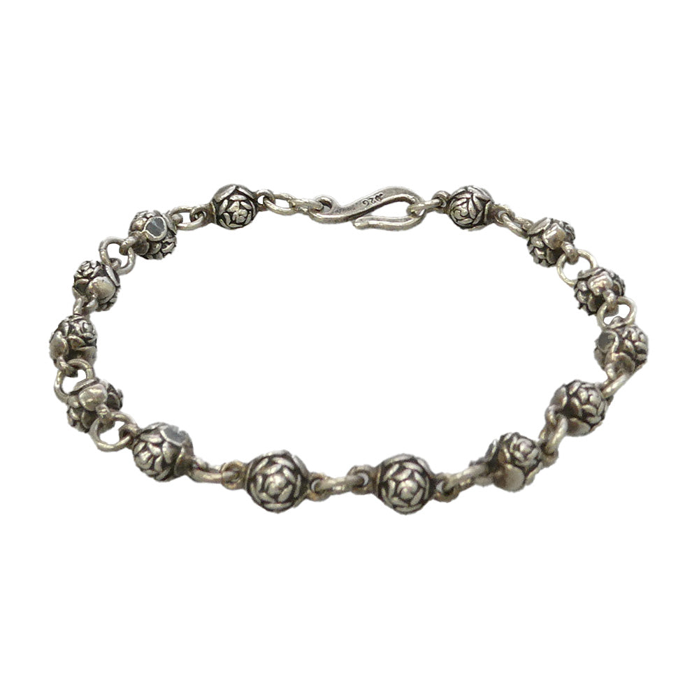 ROYAL ORDER ロイヤルオーダー ROSE BEAD ローズ ビーズ ブレスレット シルバー系【中古】