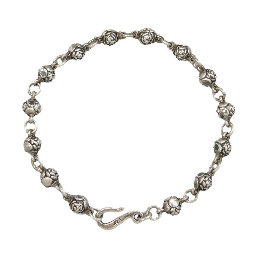 ROYAL ORDER ロイヤルオーダー ROSE BEAD ローズ ビーズ ブレスレット シルバー系【中古】