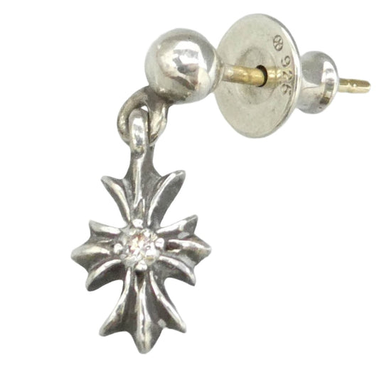 CHROME HEARTS クロムハーツ（原本無） TNY E CH PLS DIA タイニーE CHプラス ドロップ ピアス 1ダイヤ シルバー系【中古】