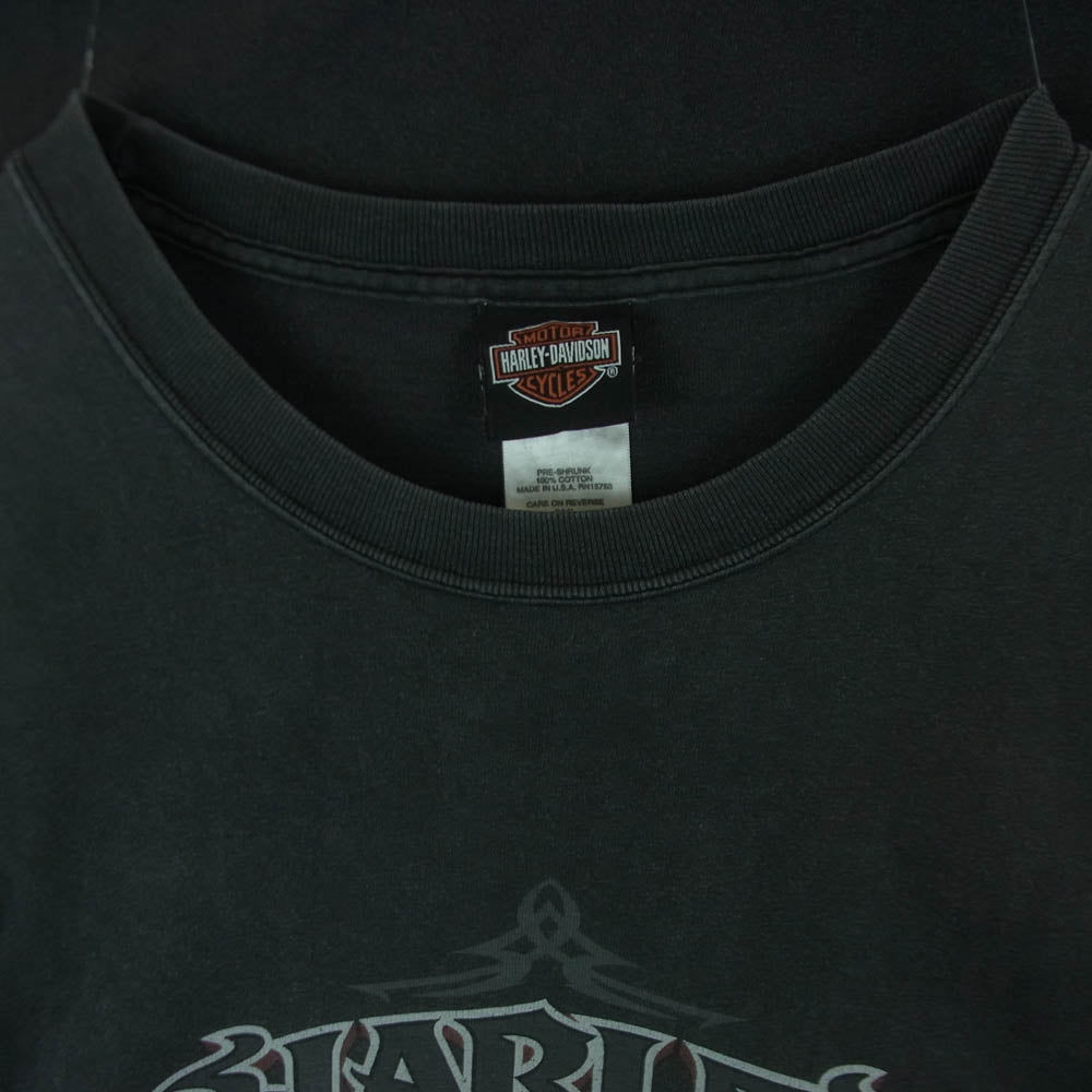 HARLEY DAVIDSON ハーレーダビッドソン 00's イーグルプリント Tシャツ 半袖 カットソー コットン グレー系 3XL【中古】