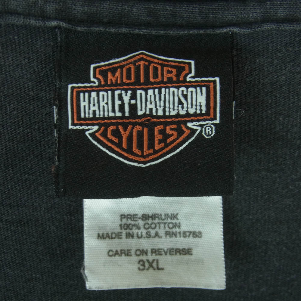 HARLEY DAVIDSON ハーレーダビッドソン 00's イーグルプリント Tシャツ 半袖 カットソー コットン グレー系 3XL【中古】