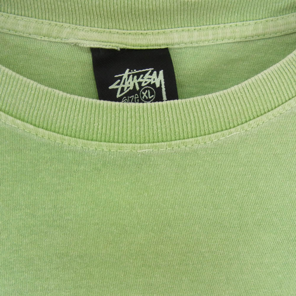 STUSSY ステューシー USA製 PEACE HAND ピースハンド プリント Tシャツ 半袖カットソー グリーン系 XL【中古】