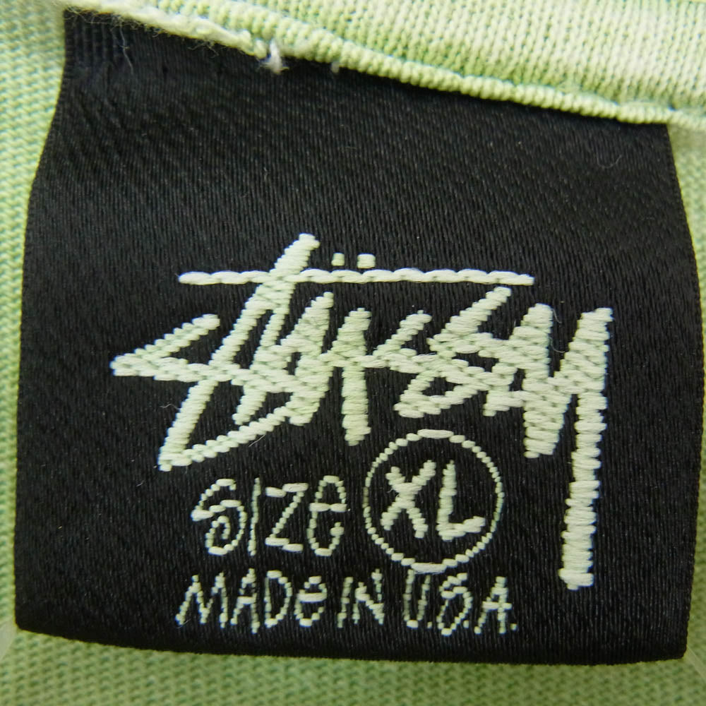 STUSSY ステューシー USA製 PEACE HAND ピースハンド プリント Tシャツ 半袖カットソー グリーン系 XL【中古】