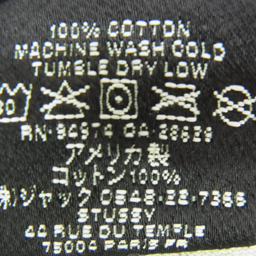 STUSSY ステューシー USA製 PEACE HAND ピースハンド プリント Tシャツ 半袖カットソー グリーン系 XL【中古】