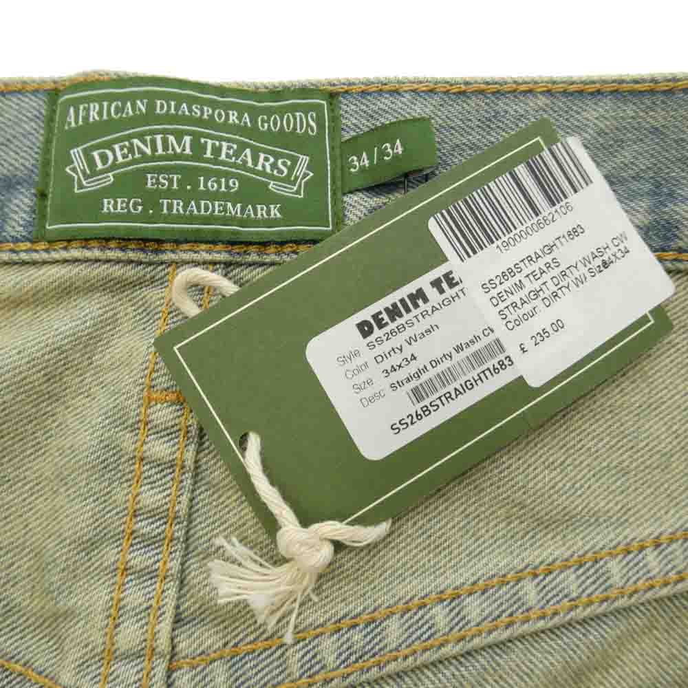 デニムティアーズ SS26BSTRAIGHT1683 Straight Denim Pants Dirty Wash ダーティー ウォッシュ ストレート デニムパンツ インディゴブルー系 34【美品】【中古】