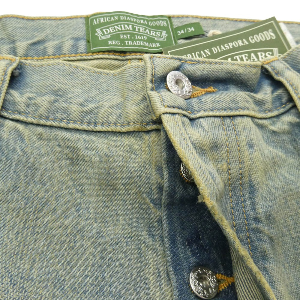 デニムティアーズ SS26BSTRAIGHT1683 Straight Denim Pants Dirty Wash ダーティー ウォッシュ ストレート デニムパンツ インディゴブルー系 34【美品】【中古】
