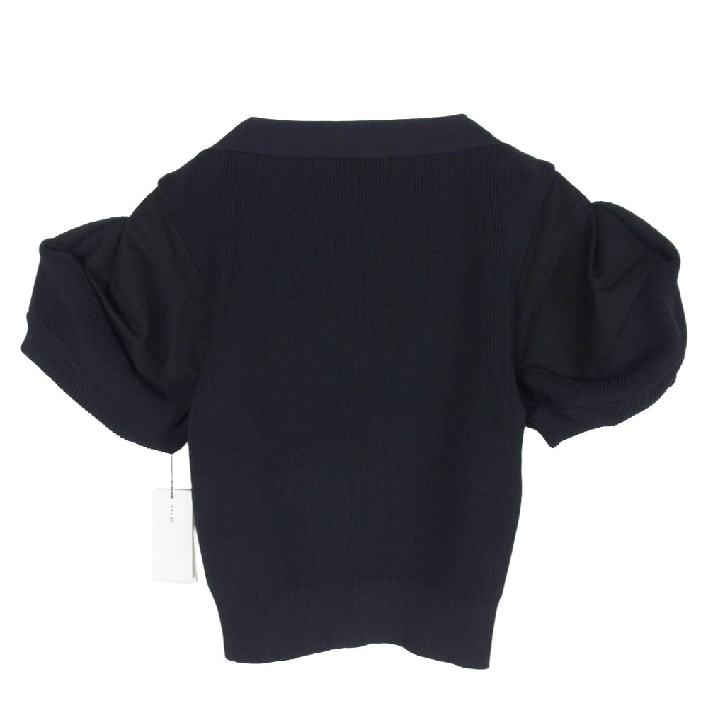 Sacai サカイ 26SS 26-08398 Knit Pullover パフスリーブ ニット 半袖 プルオーバー ブラック系 2【極上美品】【中古】