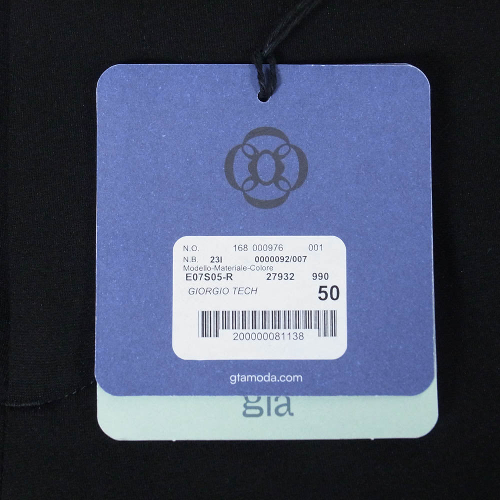 GTA ジーティーアー E07S05-R GIORGIO TECH-R JERSY TECNICO リブパンツ ジョガーパンツ ブラック系 50【極上美品】【中古】