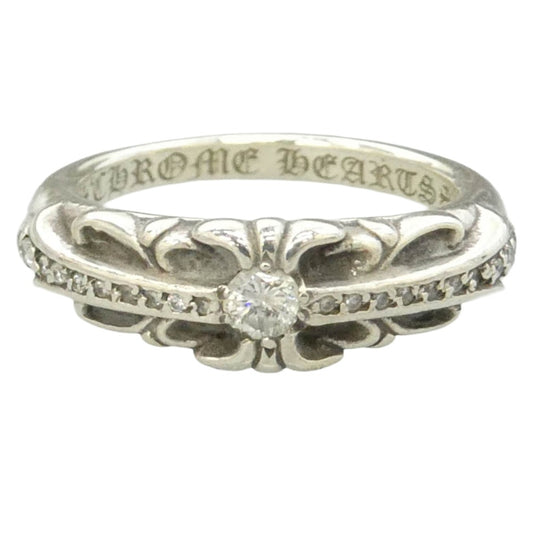 CHROME HEARTS クロムハーツ（原本無） BABY CLSC P D ベイビークラシック フローラルクロス ダイヤ リング シルバー系 約11号【中古】