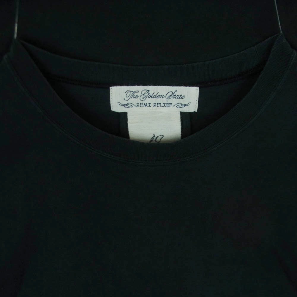 REMI RELIEF レミレリーフ BRIEFING ブリーフィング BRIEFING T-SH I ブリーフィング ロゴ ポケット付き 半袖 Tシャツ カットソー ブラック系 ダークネイビー系 L【中古】