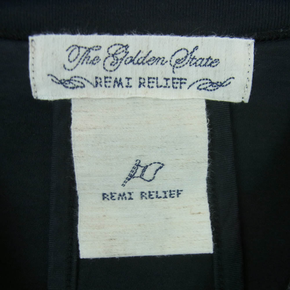 REMI RELIEF レミレリーフ BRIEFING ブリーフィング BRIEFING T-SH I ブリーフィング ロゴ ポケット付き 半袖 Tシャツ カットソー ブラック系 ダークネイビー系 L【中古】