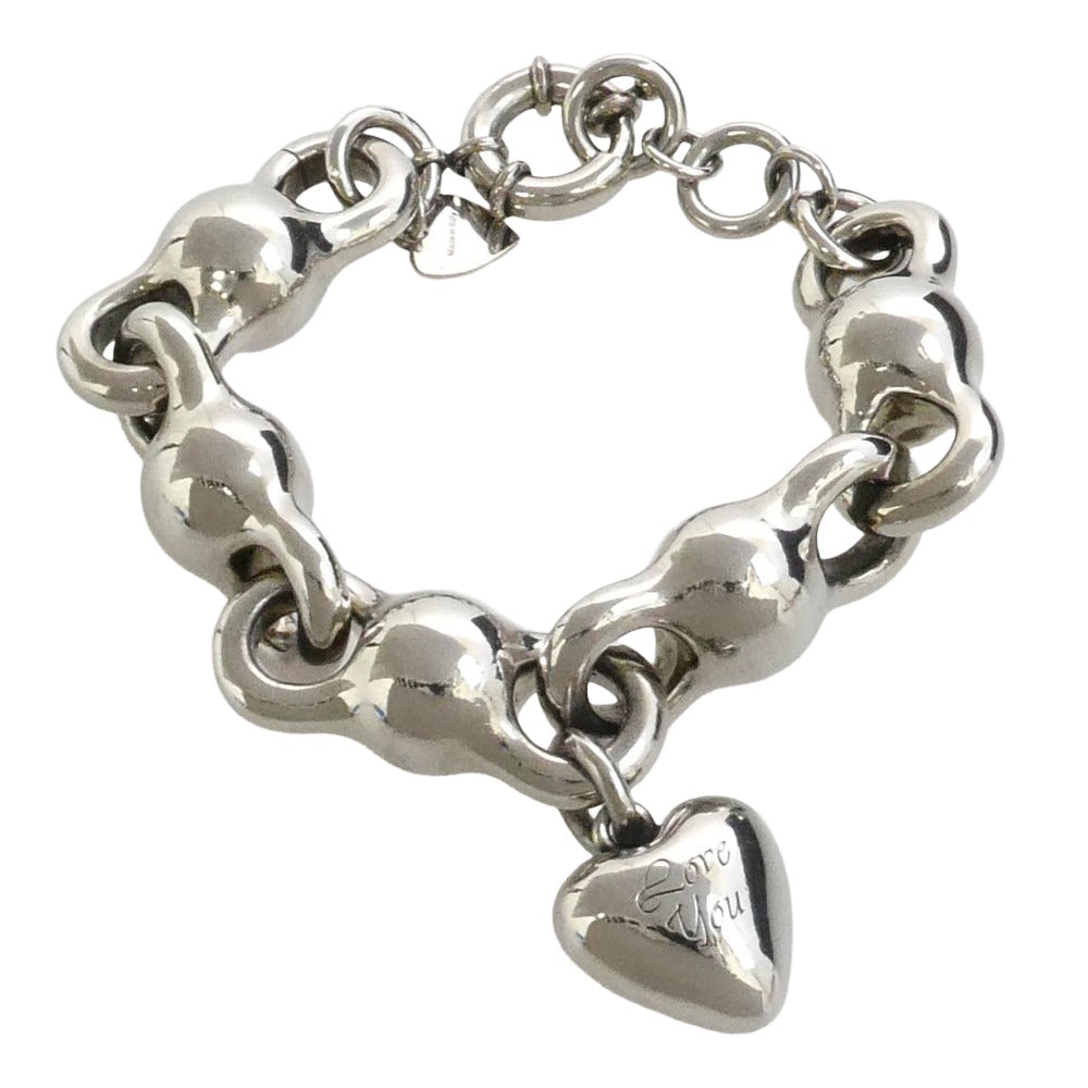 ACNE STUDIOS アクネストゥディオズ FN-UX-JEWE000457 Heart-charm Chunky Bracelet ハートチャーム チャンキー ブレスレット シルバー系【美品】【中古】
