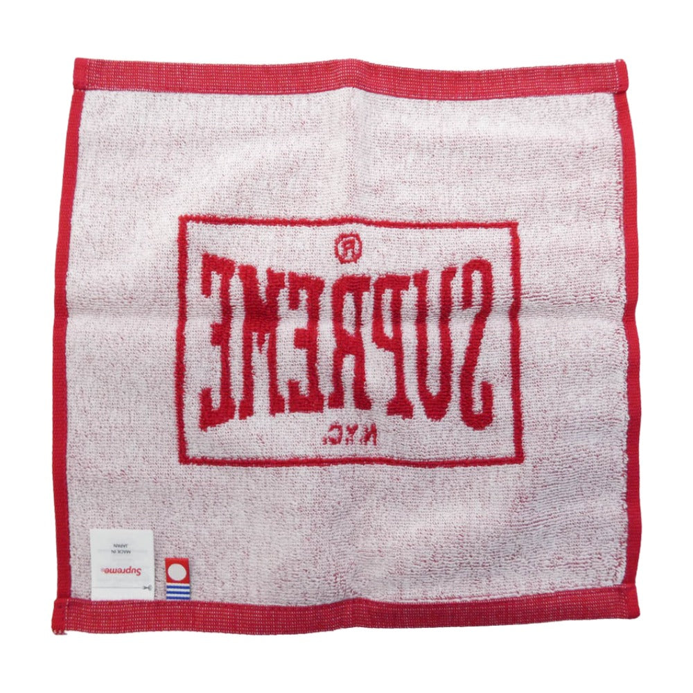 Supreme シュプリーム 23SS Imabari Pocket Folding Towels ポケット 今治タオル 2枚セット ブラック系 レッド系 25×25cm【極上美品】【中古】