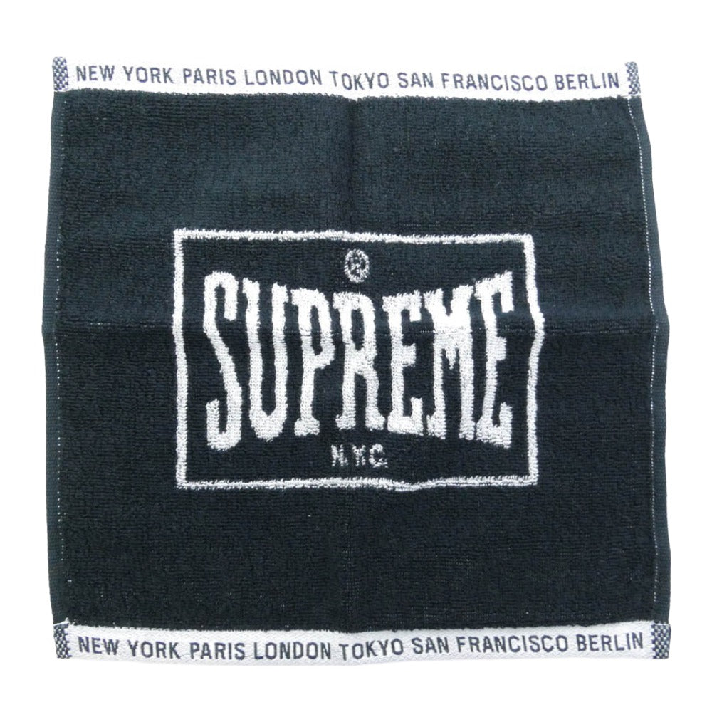 Supreme シュプリーム 23SS Imabari Pocket Folding Towels ポケット 今治タオル 2枚セット ブラック系 レッド系 25×25cm【極上美品】【中古】
