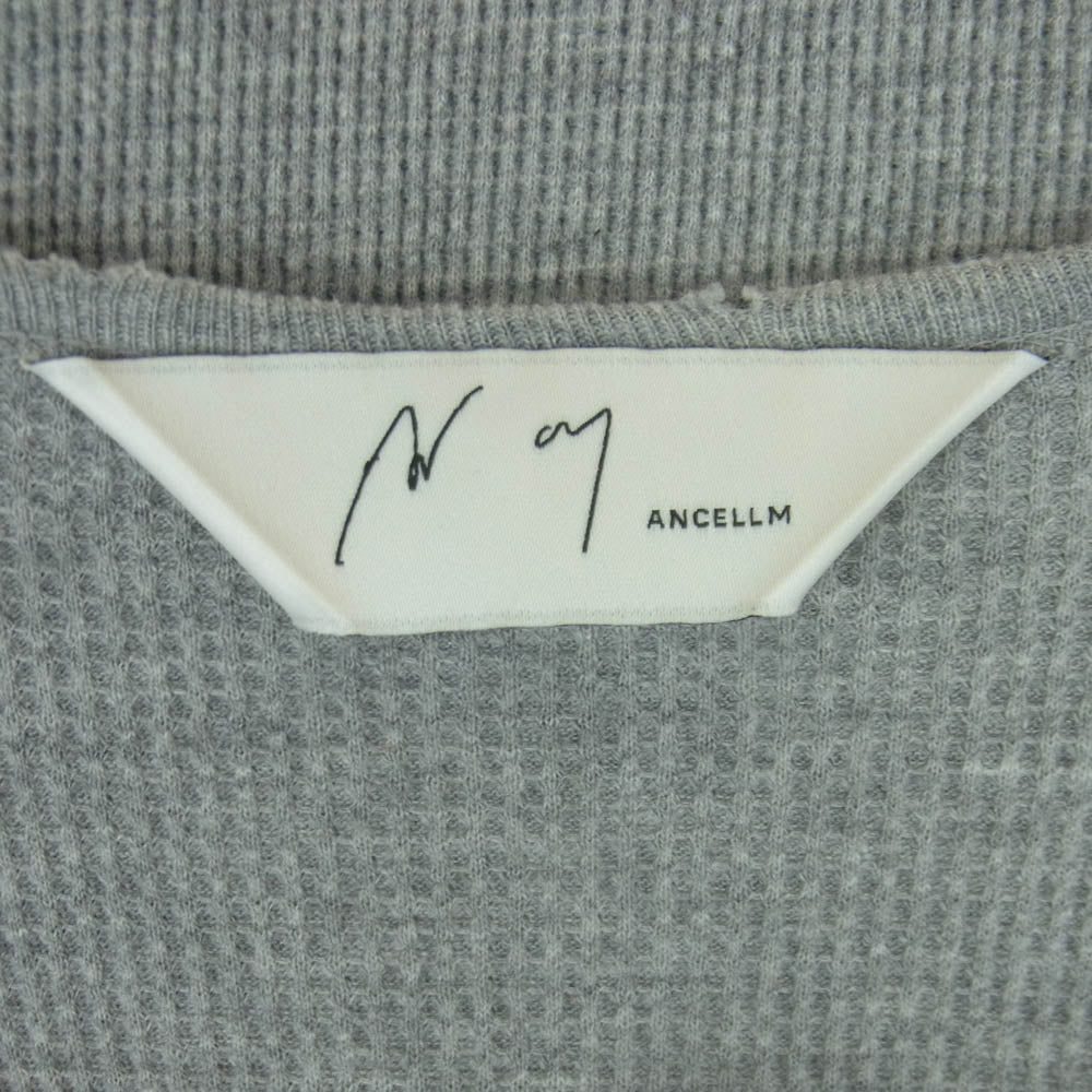 ANCELLM アンセルム ANC-CT101 DAMAGE WAFFLE CREW LS T-SHIRT ダメージ加工 ワッフル クルーネック 長袖 Tシャツ カットソー グレー系 1【中古】