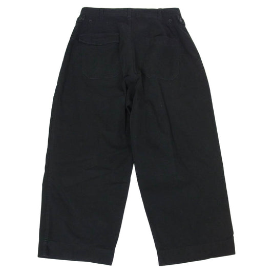 A.PRESSE アプレッセ 26SS AP-4009 USAF Hemmed Bottoms オーガニック強撚糸 フレンチサージ ギャバ ヘム パンツ ブラック系 2【中古】