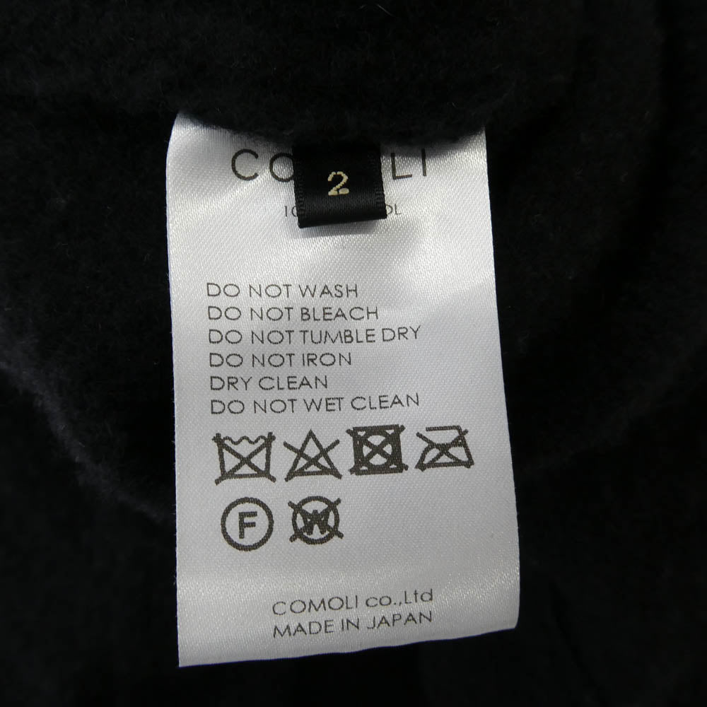 COMOLI コモリ 24AW A03-01014 縮絨ウール ジップショートジャケット ブルゾン ブラック系 2【中古】