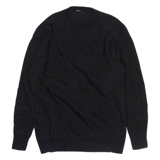 COMOLI コモリ 26SS D01-06007 8G コットン クルーネック ニット ブラック系 3【中古】