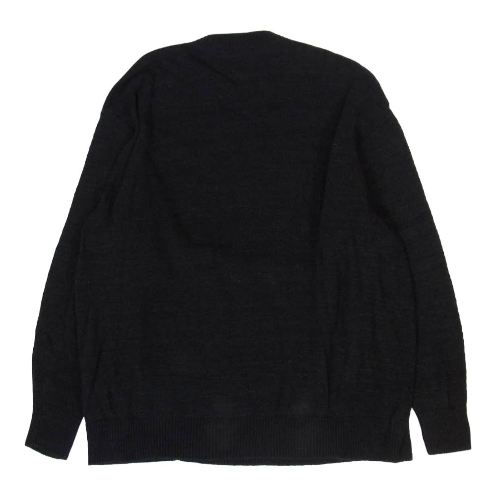 COMOLI コモリ 26SS D01-06007 8G コットン クルーネック ニット ブラック系 3【中古】