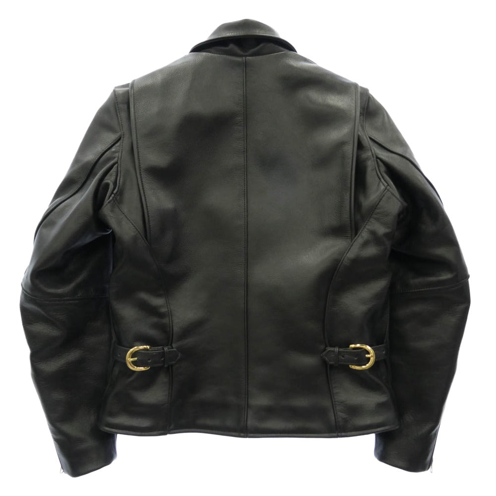 VANSON バンソン USA製 9D SINGLE RIDERS JACKET襟付き シングル ライダース ジャケット ブラック系 40【中古】