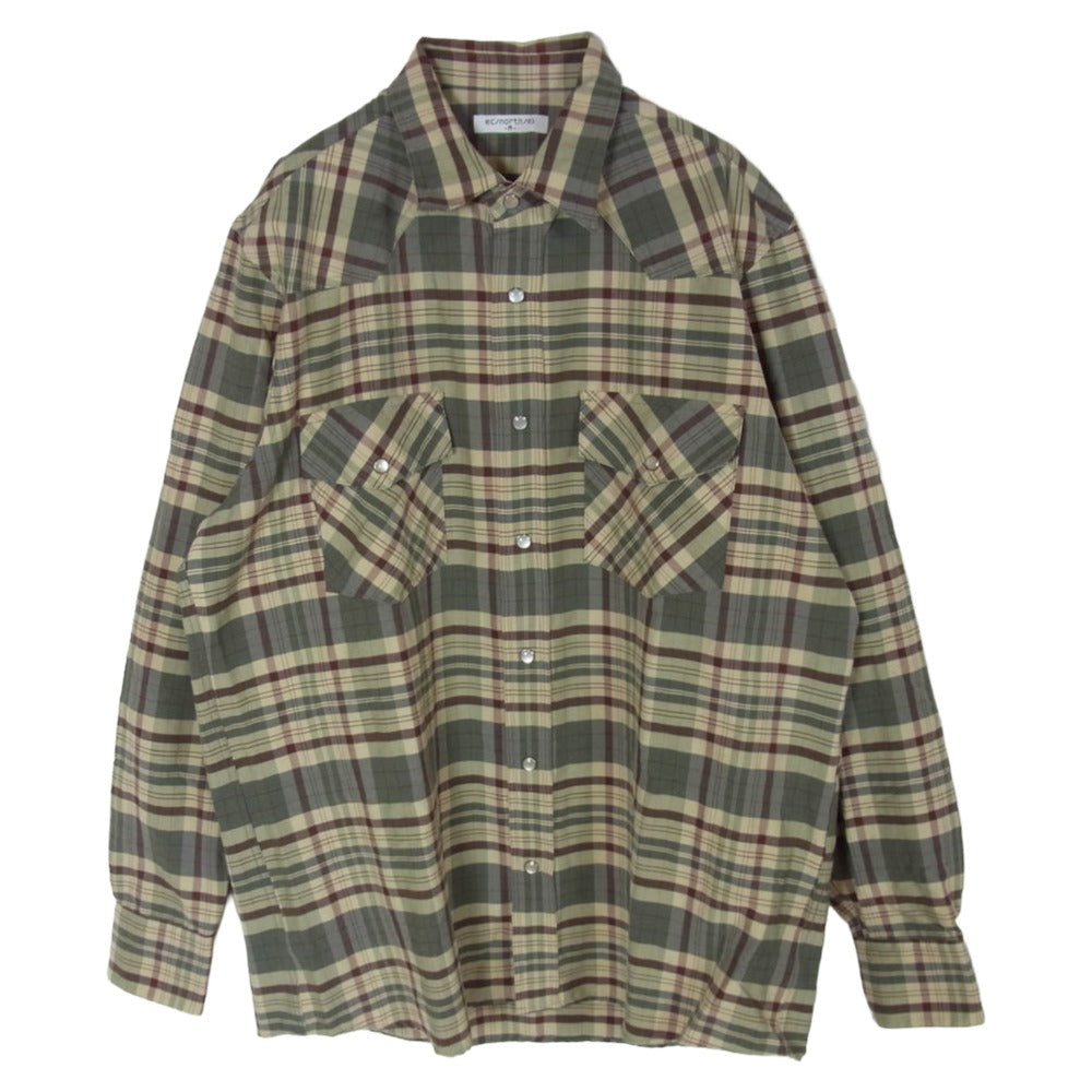 ELECTRIC COTTAGE エレクトリックコテージ EC NORTH ストレッチ チェック ウエスタン 長袖 シャツ ベージュ系 M【中古】