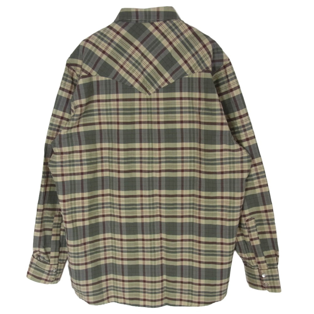 ELECTRIC COTTAGE エレクトリックコテージ EC NORTH ストレッチ チェック ウエスタン 長袖 シャツ ベージュ系 M【中古】