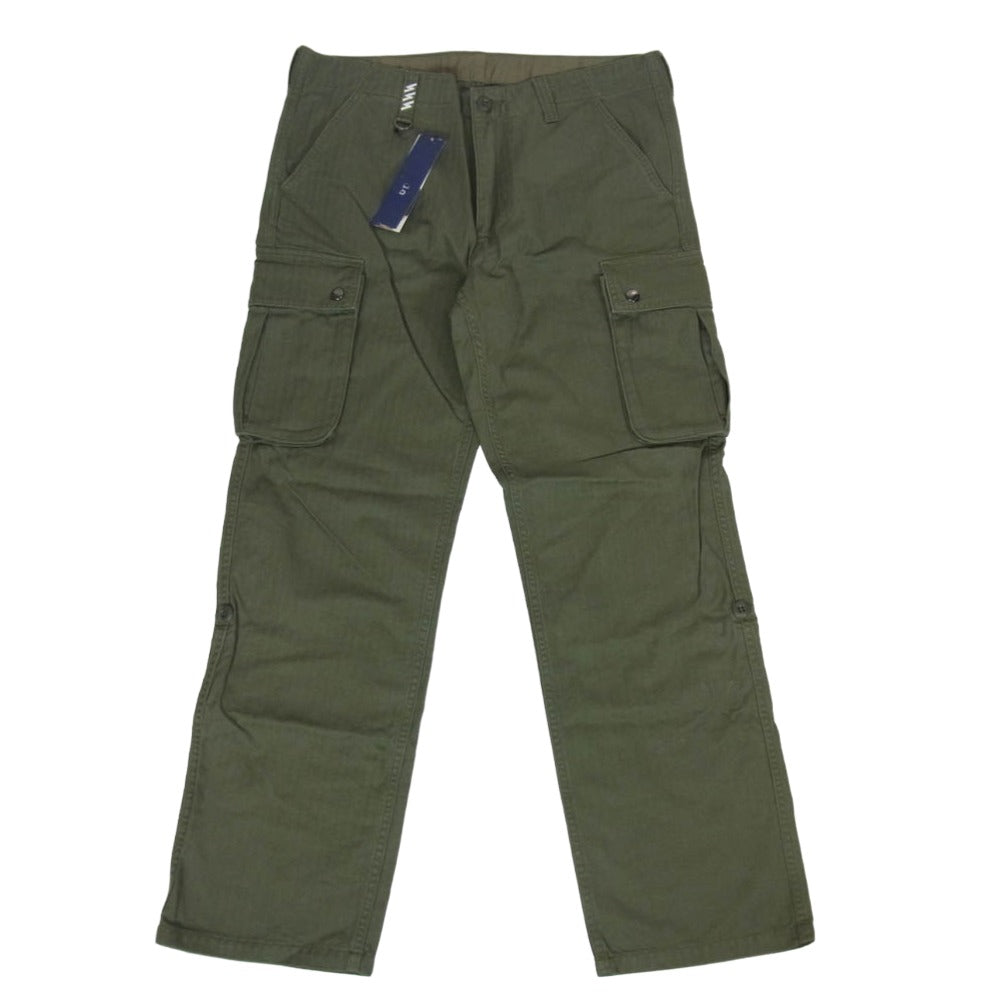 uniform experiment ユニフォームエクスペリメント UE-101034 ヘリンボーン カーゴパンツ カーキ系 2【中古】