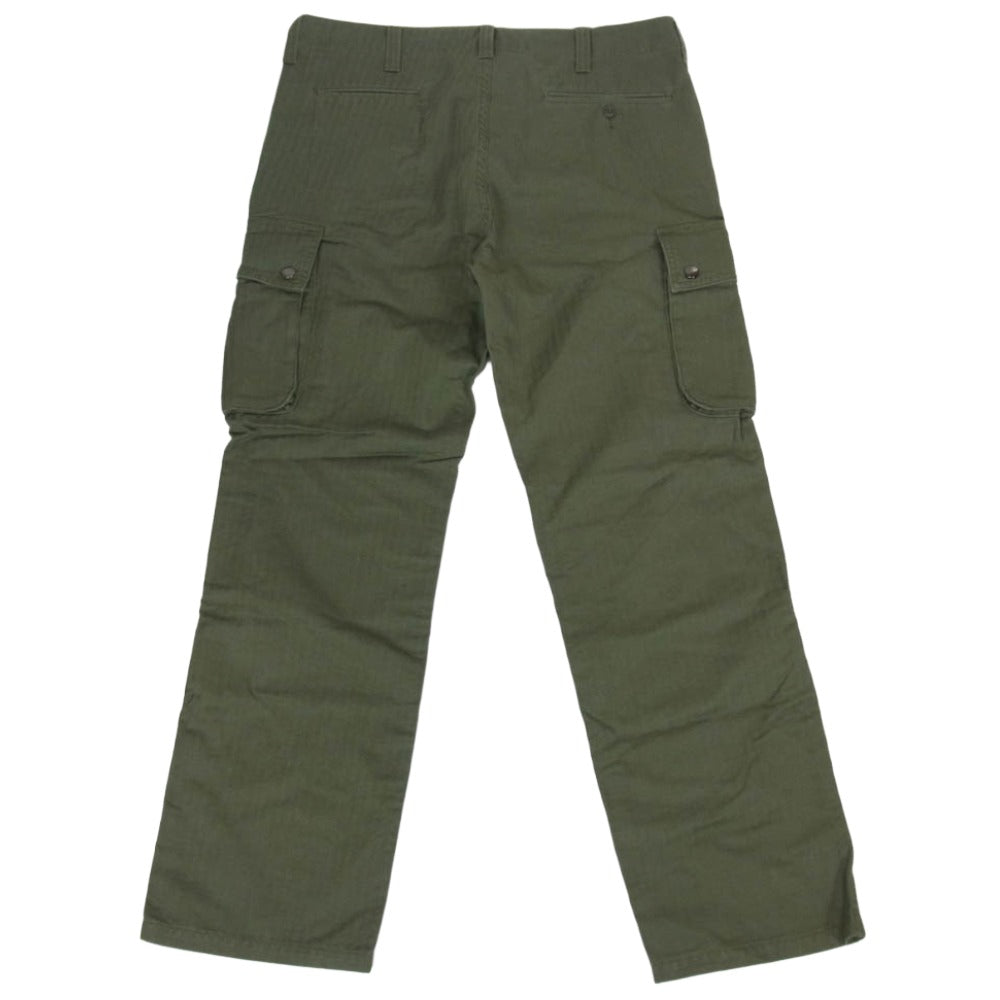 uniform experiment ユニフォームエクスペリメント UE-101034 ヘリンボーン カーゴパンツ カーキ系 2【中古】