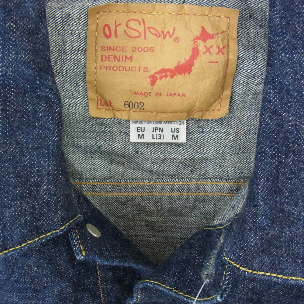 orSlow オアスロウ Lot 6002 2nd セカンドタイプ Gジャン デニムジャケット インディゴブルー系 L【中古】