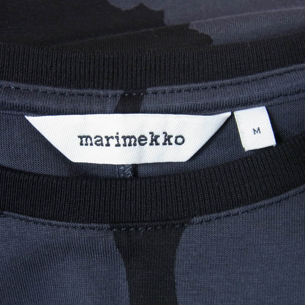 marimekko マリメッコ LEHTOKIELO UNIKKO ウニッコ 半袖ワンピース ダークグレー系 M【中古】