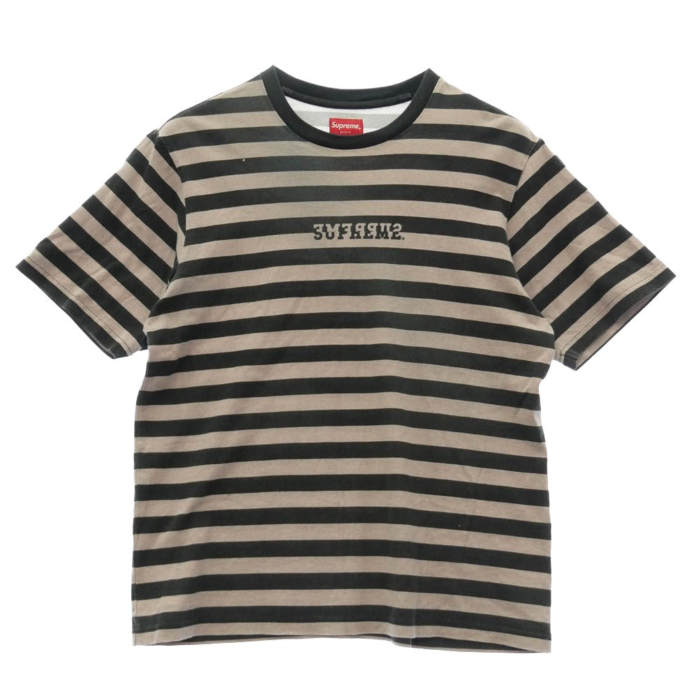 【SUPREME】リバースロゴストライプTシャツ　M相当 Supreme シュプリーム 22SS Reverse Stripe S/S Top リバース