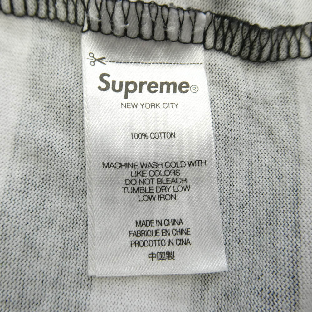 Supreme シュプリーム 22SS Reverse Stripe S/S Top リバースストライプ 半袖 ボーダー ロゴ Tシャツ カットソー ブラック系 ブラウン系 S【中古】