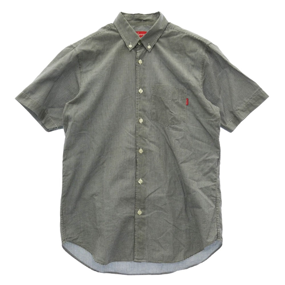 Supreme シュプリーム 14SS Mini Gingham Shirt ミニ ギンガムチェック 半袖 シャツ ブラック系 S【中古】