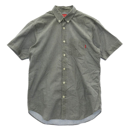 Supreme シュプリーム 14SS Mini Gingham Shirt ミニ ギンガムチェック 半袖 シャツ ブラック系 S【中古】