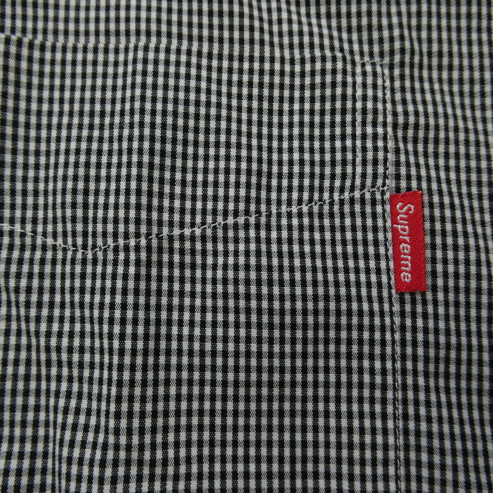 Supreme シュプリーム 14SS Mini Gingham Shirt ミニ ギンガムチェック 半袖 シャツ ブラック系 S【中古】