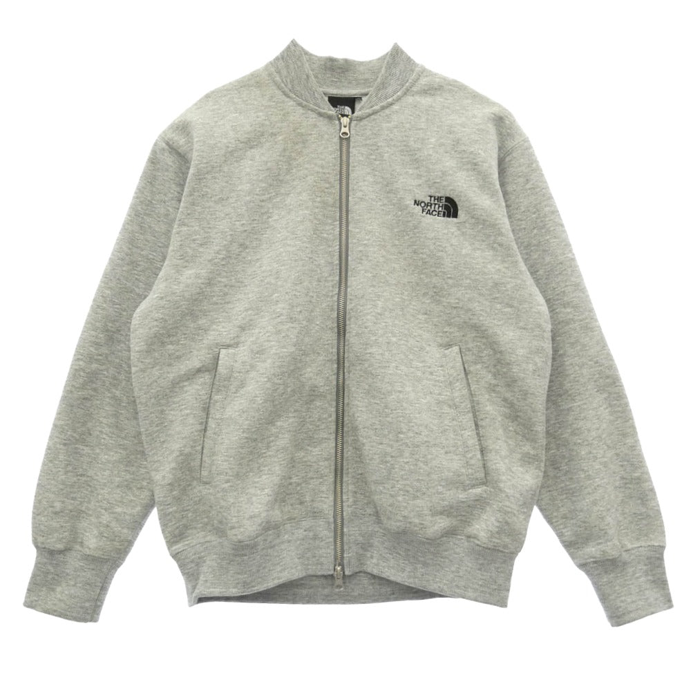 THE NORTH FACE ノースフェイス NT62336 Bomber Sweat 刺繍ロゴ ボンバー スウェット ジャケット グレー系 M【中古】