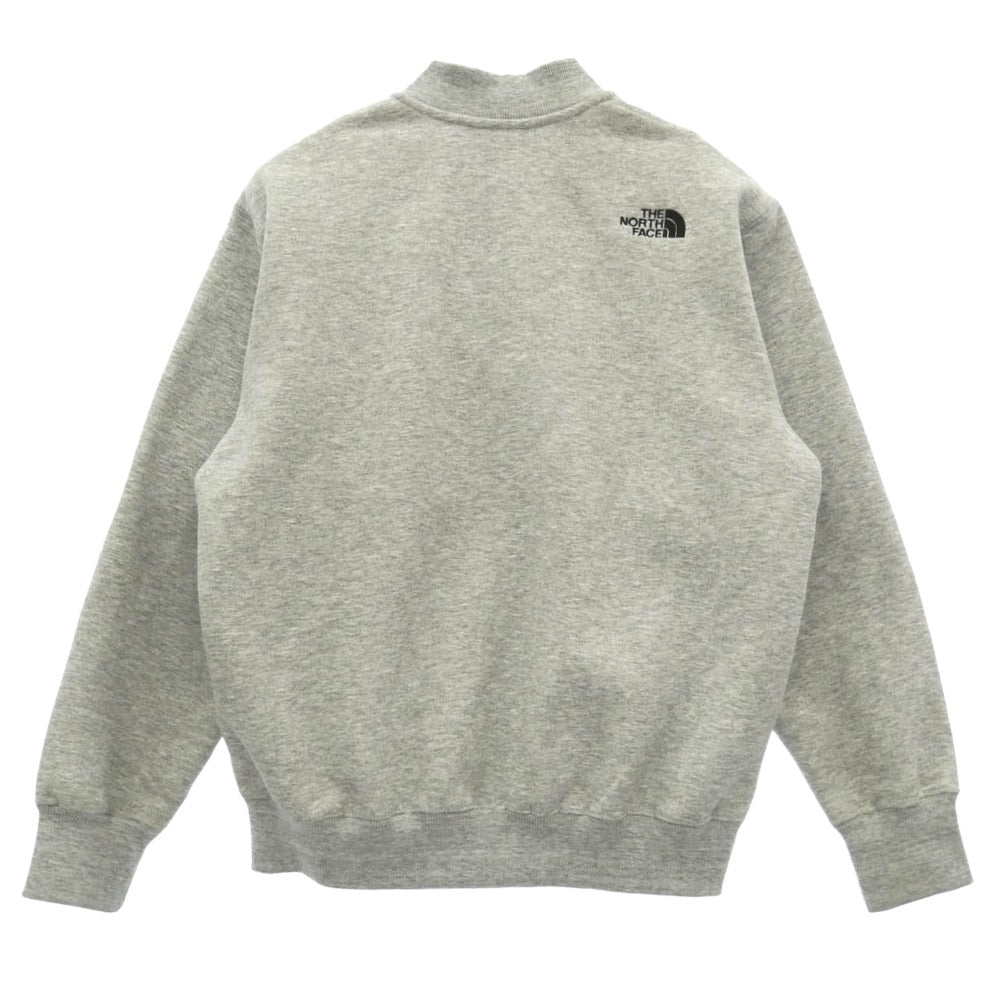 THE NORTH FACE ノースフェイス NT62336 Bomber Sweat 刺繍ロゴ ボンバー スウェット ジャケット グレー系 M【中古】