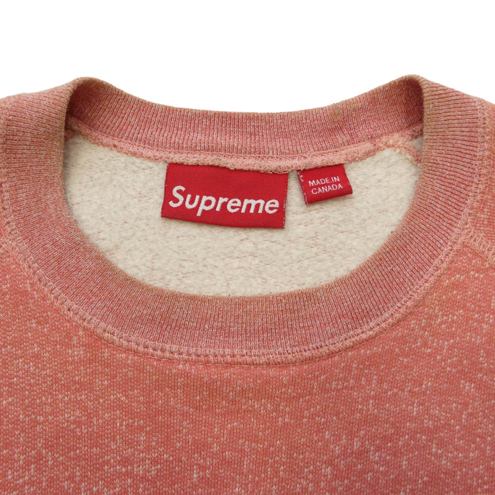 Supreme シュプリーム 10AW カナダ製 Collegiate Crew カレッジエイト クルー ラグラン 霜降り ロゴ スウェット トレーナー ピンク系 M【中古】