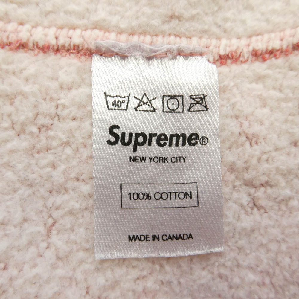 Supreme シュプリーム 10AW カナダ製 Collegiate Crew カレッジエイト クルー ラグラン 霜降り ロゴ スウェット トレーナー ピンク系 M【中古】