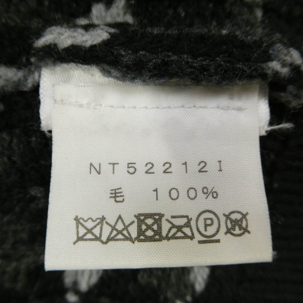 Supreme シュプリーム 22AW NT522121 × THE NORTH FACE Zip Up Hooded Sweater ジップアップ フーデッド ノルディック柄 セーター ニット パーカー ブラック系 L【中古】