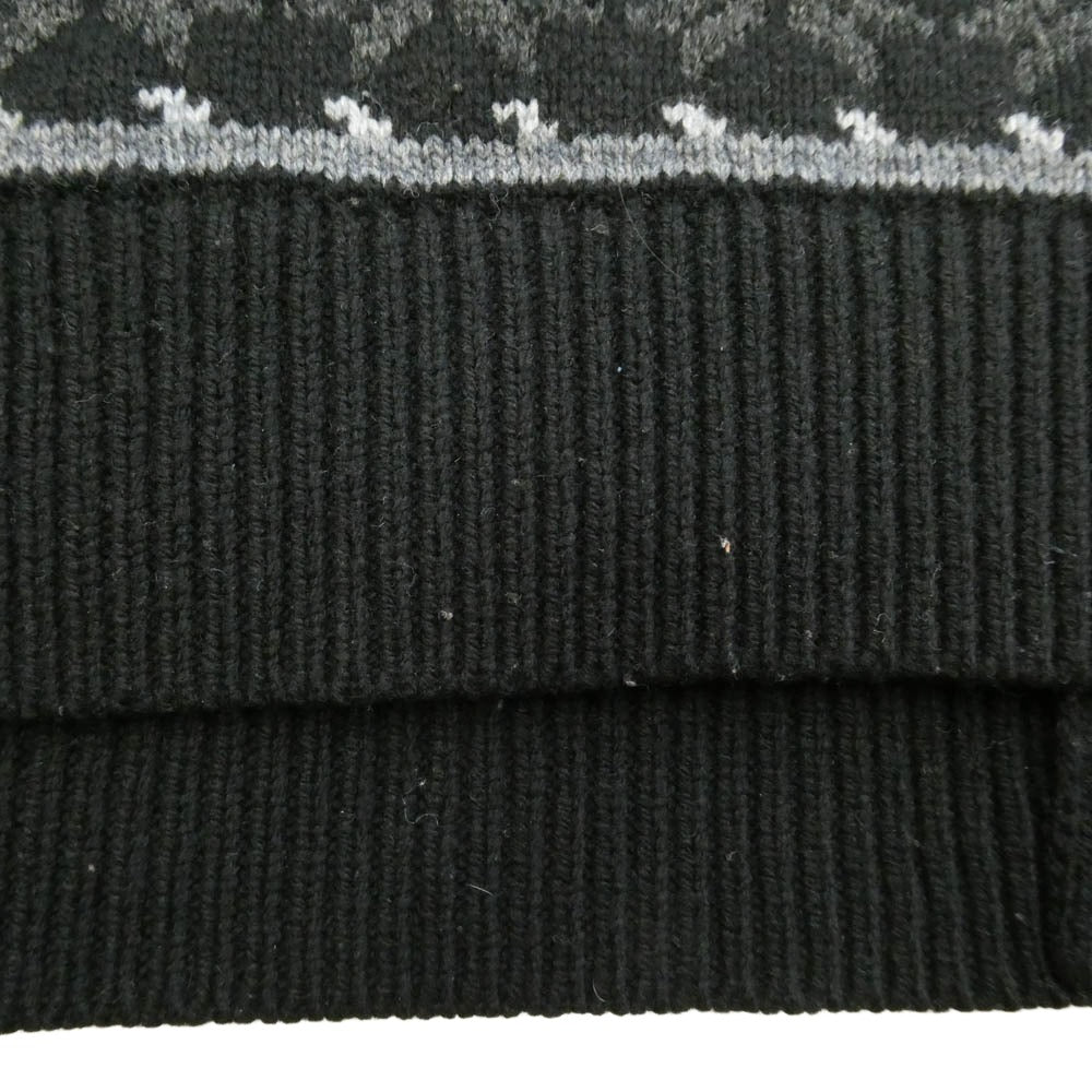 Supreme シュプリーム 22AW NT522121 × THE NORTH FACE Zip Up Hooded Sweater ジップアップ フーデッド ノルディック柄 セーター ニット パーカー ブラック系 L【中古】