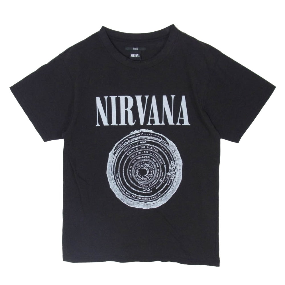 Rags McGREGOR ラグスマックレガー 211727153 WORKSHOP PRINT DAMAGE TEE ユーズド加工 プリント 半袖 Tシャツ ブラック系 S【中古】