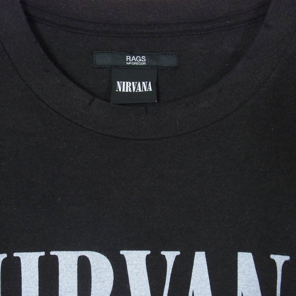 Rags McGREGOR ラグスマックレガー 211727153 WORKSHOP PRINT DAMAGE TEE ユーズド加工 プリント 半袖 Tシャツ ブラック系 S【中古】