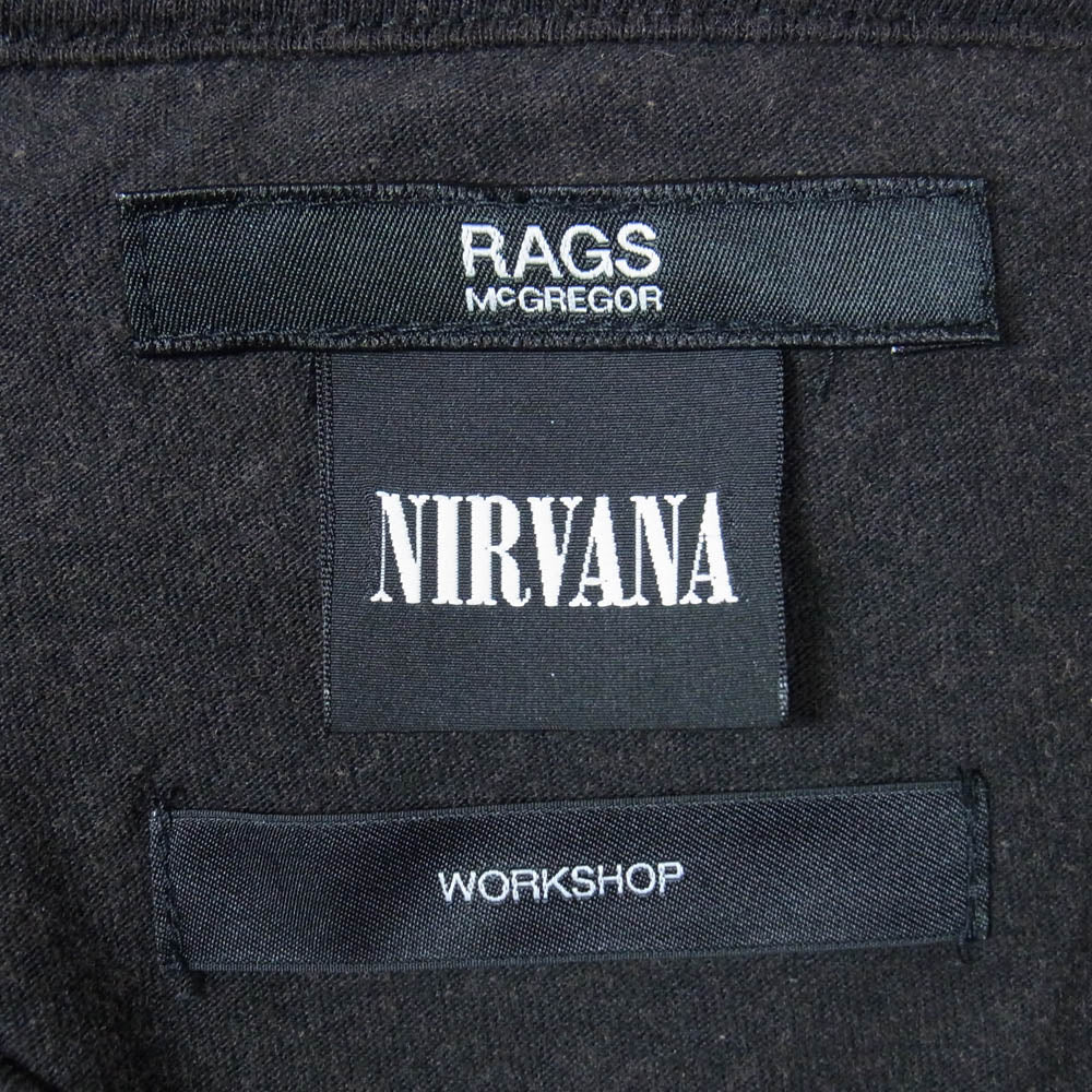 Rags McGREGOR ラグスマックレガー 211727153 WORKSHOP PRINT DAMAGE TEE ユーズド加工 プリント 半袖 Tシャツ ブラック系 S【中古】