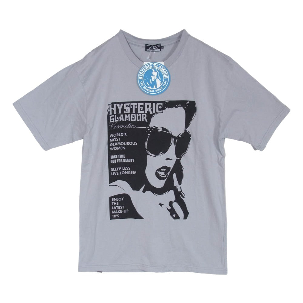 HYSTERIC GLAMOUR ヒステリックグラマー 21SS 02211CT31 HYS COSMETICS プリント 半袖 Tシャツ グレー系 S【美品】【中古】