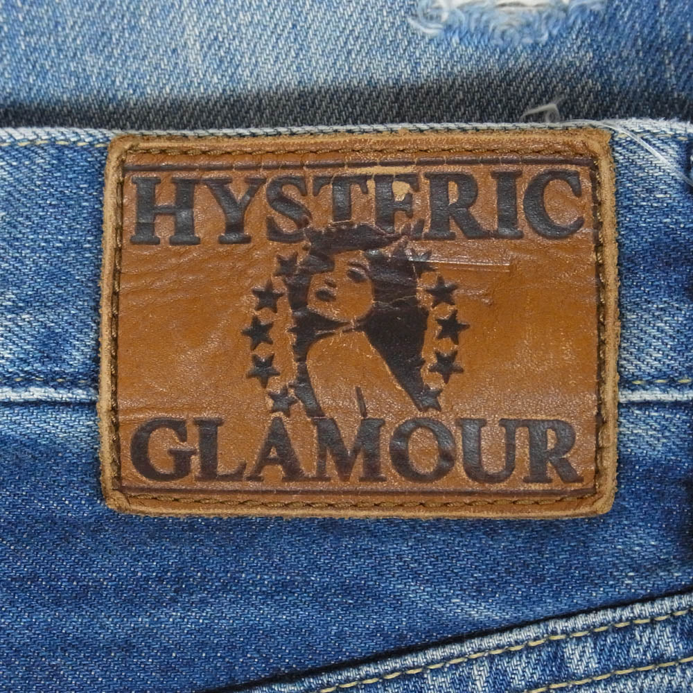 HYSTERIC GLAMOUR ヒステリックグラマー 0243AP17 SP加工 リメイク スタッズ ストレート ジーンズ デニムパンツ インディゴブルー系 30【中古】