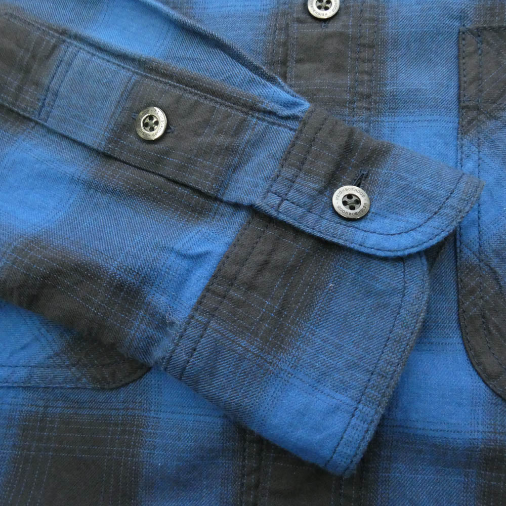 NEIGHBORHOOD ネイバーフッド 16SS 161ARNH-SHM04 B&C/C-SHIRT.LS オンブレ チェック 長袖 ネルシャツ ブルー系 ブラック系 M【中古】