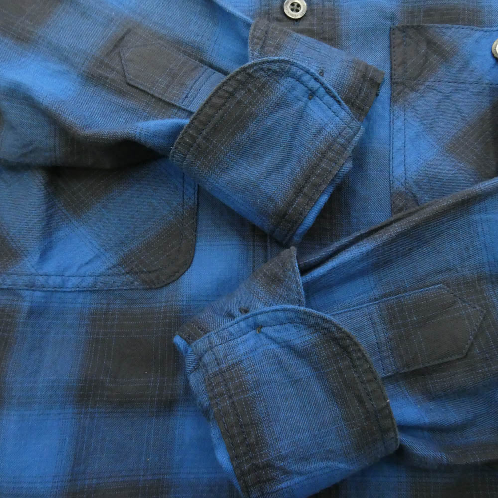 NEIGHBORHOOD ネイバーフッド 16SS 161ARNH-SHM04 B&C/C-SHIRT.LS オンブレ チェック 長袖 ネルシャツ ブルー系 ブラック系 M【中古】