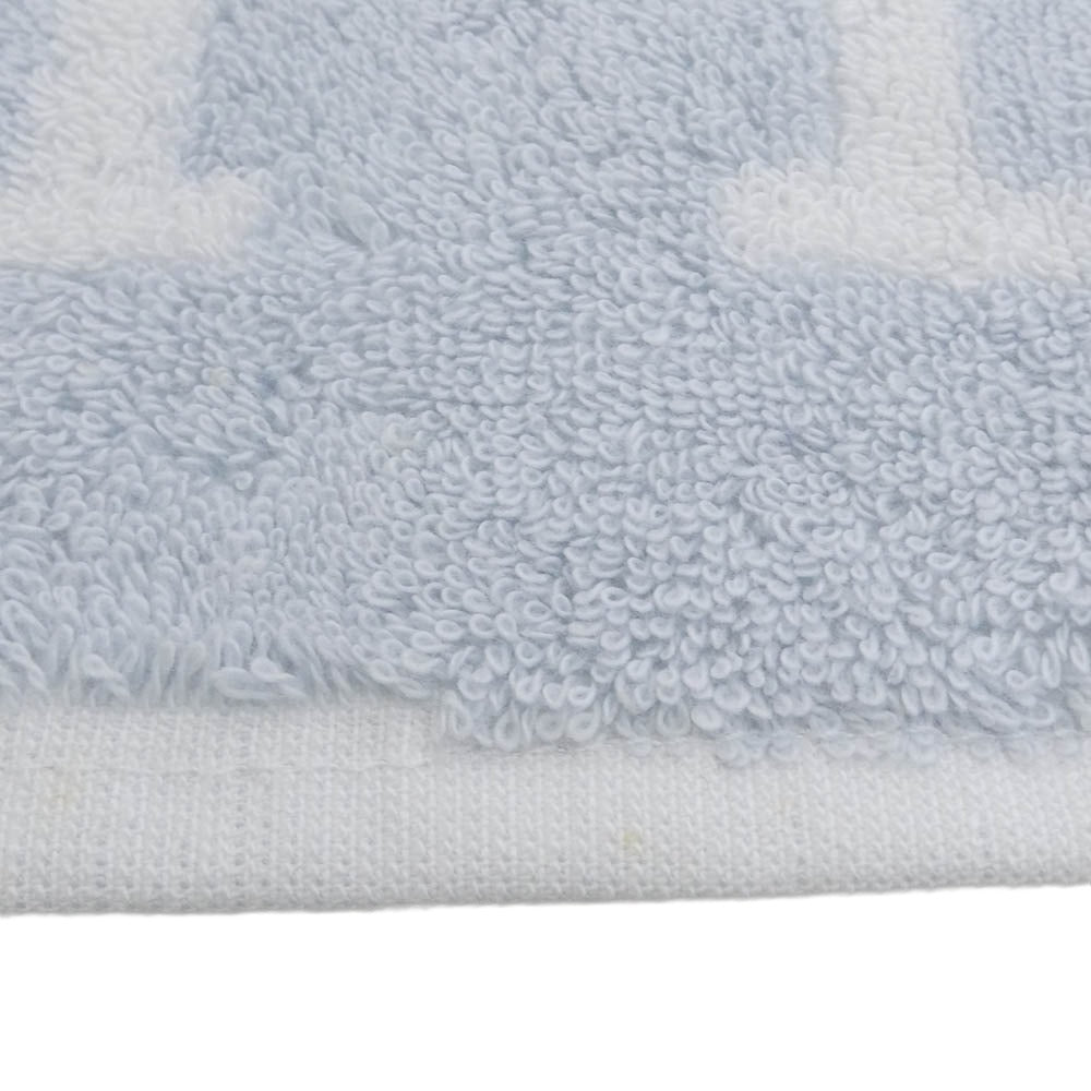 HERMES エルメス 102192M03 AVALON アヴァロン ロゴ ハンドタオル フェイスタオル ホワイト系 ライトブルー系 34×34cm【中古】